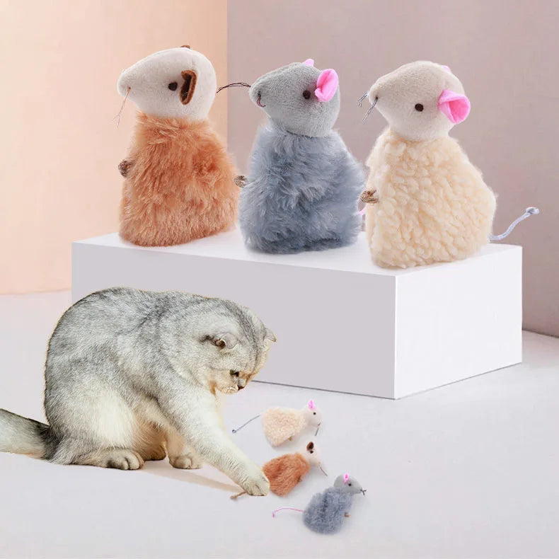 Catnip Cat Mouse Toys Pet Plush Cat Toy Interactive Training Cat Mouse Chew Toys