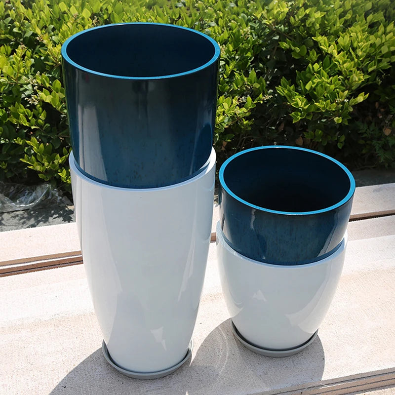 Modern White Balcony Garden Home Decoration Plant Pots Plastic Flower Plastic Pot