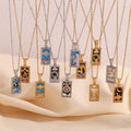 New Design Colorful Enamel Tarot Necklace Tarnish Free Jewelry Stainless Steel Pendant Necklaces for Women