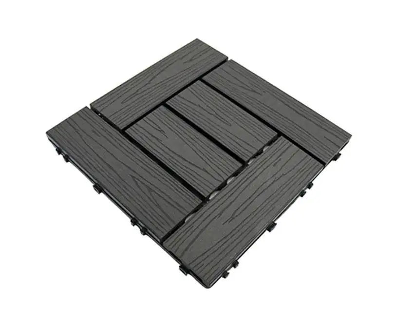 Waterproof DIY Walkway Roof Tiles WPC Wood Plastic Interlocking Deck Tiles for Patio Swimming Pool Outdoor Garden Hall