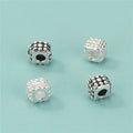 Punk 925 Sterling Antique Silver Stone Beads Handmade 5mm Cube Bump Spacer Beads for Jewelry Making