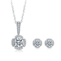 China Jewelry Manufacturer Women 925 Sterling Silver Diamond Moissanite Necklace Earrings Jewelry Set