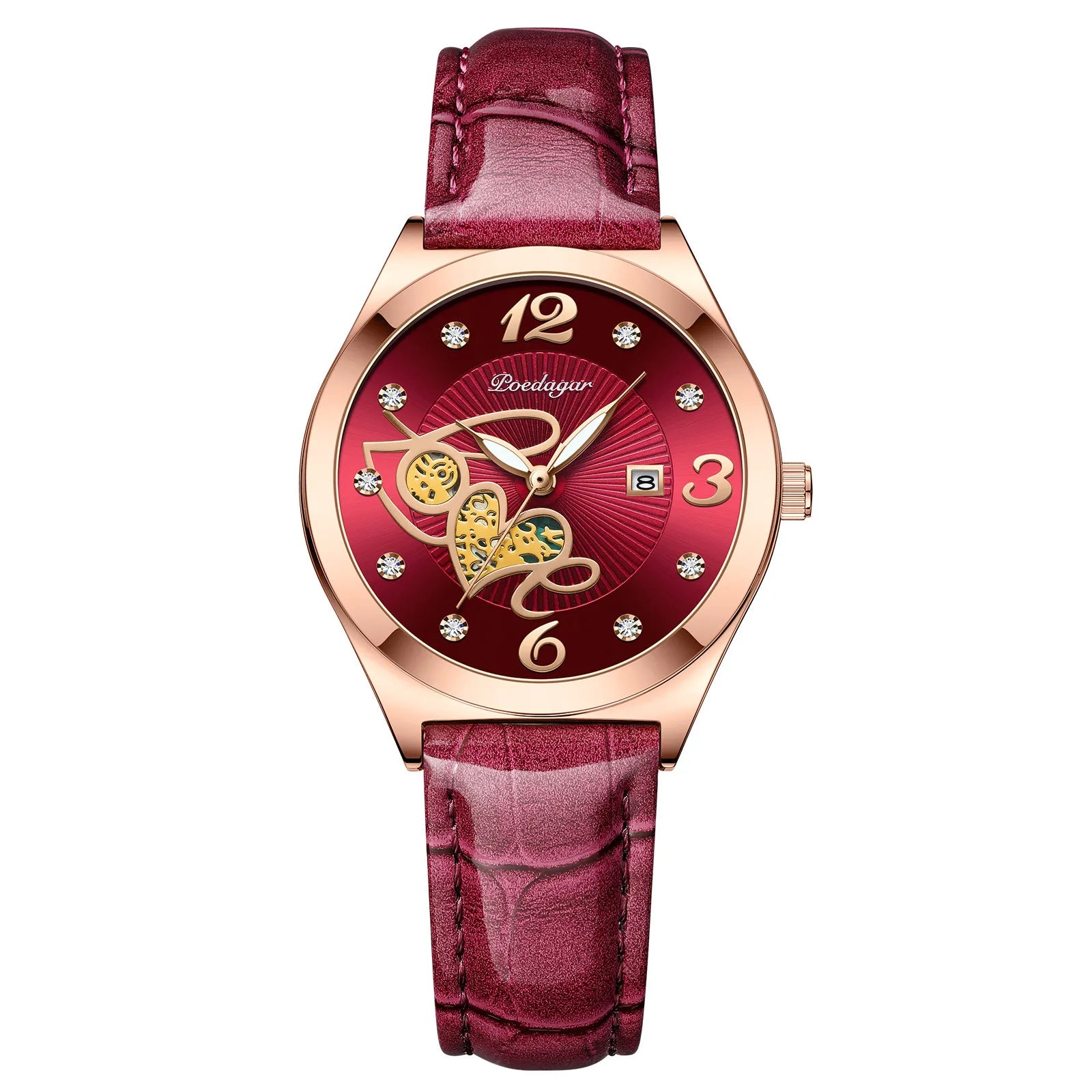 POEDAGAR Fashion Quartz Watch Female Luxury Elegant Casual Clock Waterproof Luminous Date Leather Women Watch Montre Femme Gift
