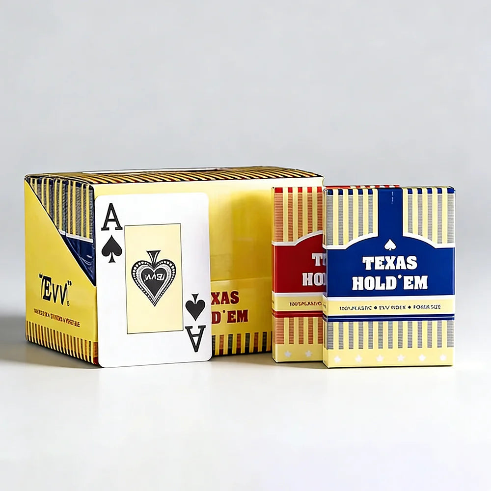 Chinese Eco-Friendly Portable Customized Poker Cards Factory Wholesale Promotional Plastic TEXAS EM Playing Cards Durable