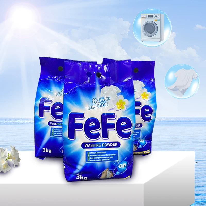 OEM Bulk Eco Friendly Disposable 3kg Lemon Lavender Jasmine Scent Washing Powder Machine Wash Laundry Detergent