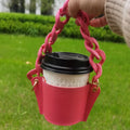 Leather Cup Sleeve Insulated Cup Coat Beauty Water Bottle Holder Carrier Cup Accessories Packaging Mug With Buckle Lanyard