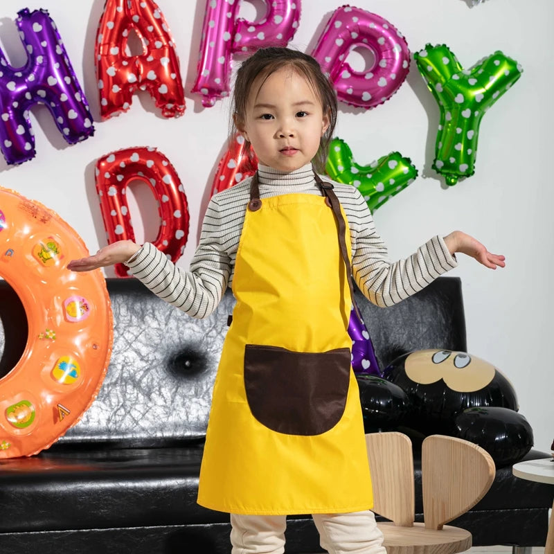 Durable Velvet Custom logo Children Chef Painting Child Art Delantal Bbq Cooking Kids Kitchen Apron