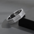 Binshuo Anillo Custom 925 Silver the Eight Virtues Alphabet Fashionable Retro Octagonal Opening Ring Wholesale Men's Ring