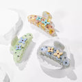 Custom Korean Handmade Acetate Hair Claw Fashion Flower Rhinestone Hair Claws Luxury Large Hair Claws for Women