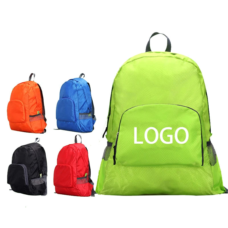 Custom Folding Travel Bag 420d Waterproof Knapsack Mochilas Portable Foldable Casual Bagpack Retreat Backpack With Logo