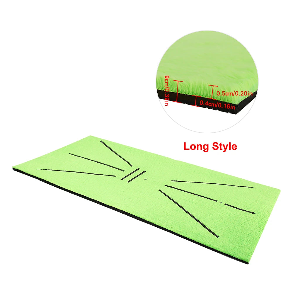 Golf Swing Mat Hitting Batting Direction Mark Trace Indoor Home 11.8" X 23.6" Golf Swing Training Pad w 3 Pcs Practice Ball