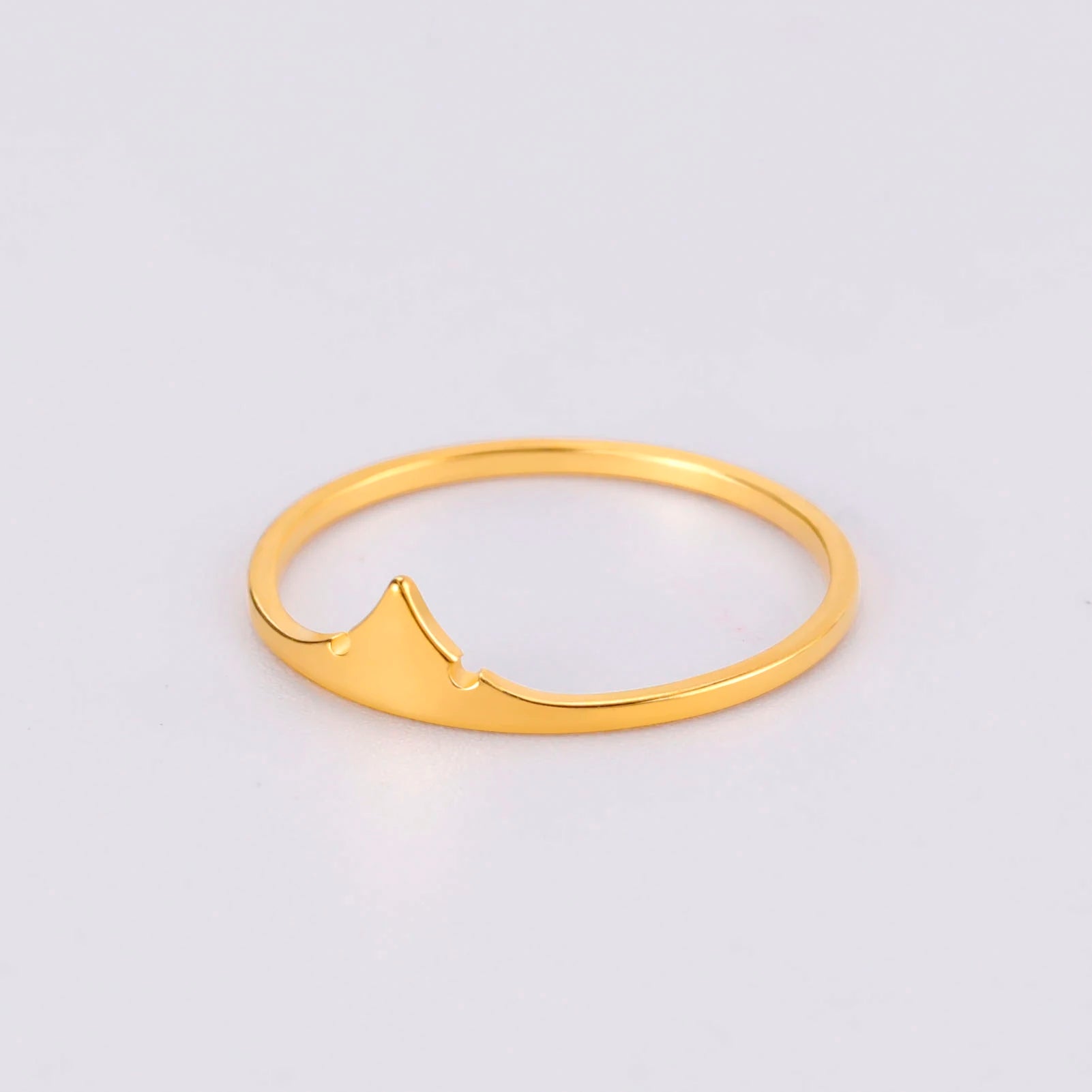 Mountain Finger Ring for Men Women Stainless Steel Thin Ring Gold Plated Mountain Thin Ring Jewelry Gifts