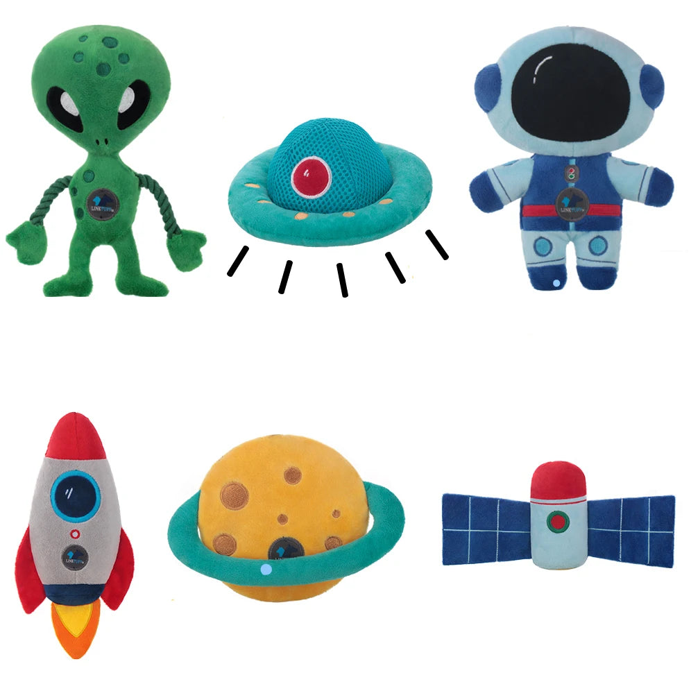 Wholesale Interactive Rocket Dog Toy Customizable BB Plush Pet Chew Rope with Squeak Eco-Friendly Cartoon for Furry Friends