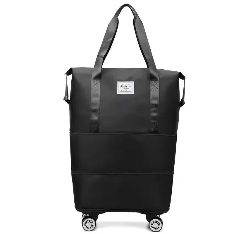 Roller Foldable Bag With Wheels Pocket Waterproof Shoulder Travel Duffle Bag Folding Travel Bag