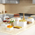SHP Wholesale Buffet Acrylic Food Stand White Catering Risers Wedding Dinner Party Birthday Party for Food Display Stand