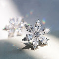 CAOSHI Luxury Korean Chic 925 Silver Plated Cubic Zircon Diamond Elegant Bridal Flower Stud Earrings Women