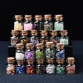 Natural Rose Crystal Gravel Stone Bottle Gemstone Clear Quartz Crystal Chips Wishing Bottle for Healing Gift