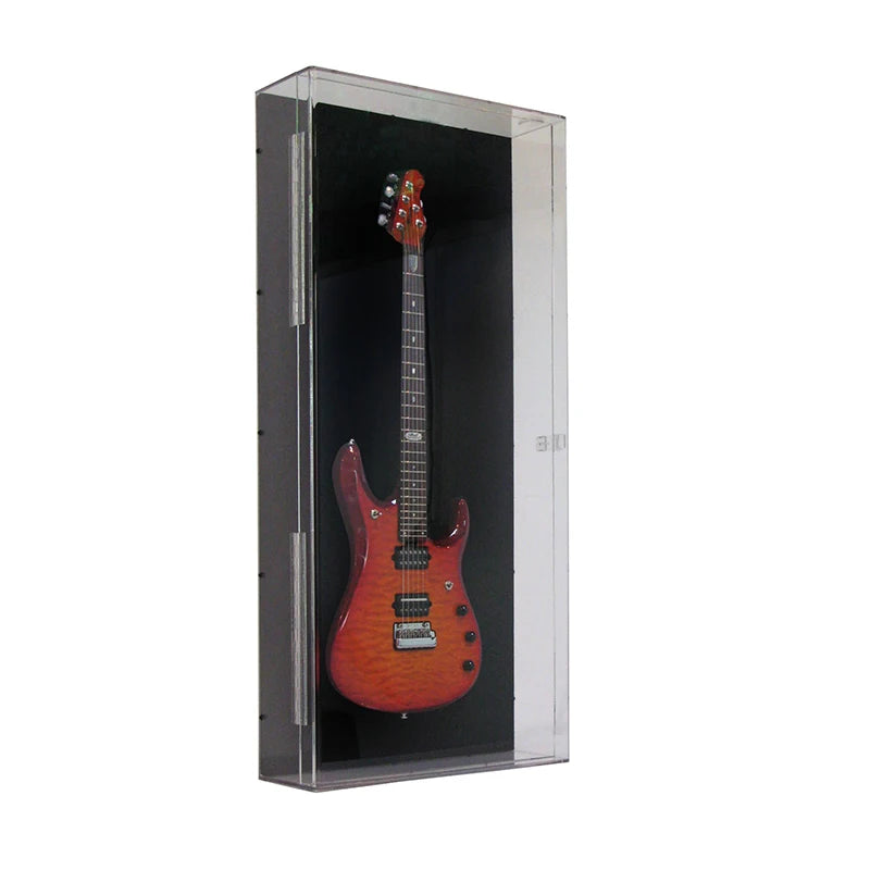 Wall Mount Transparent Locked Electric Guitar case Acrylic Guitar Display Case with Light