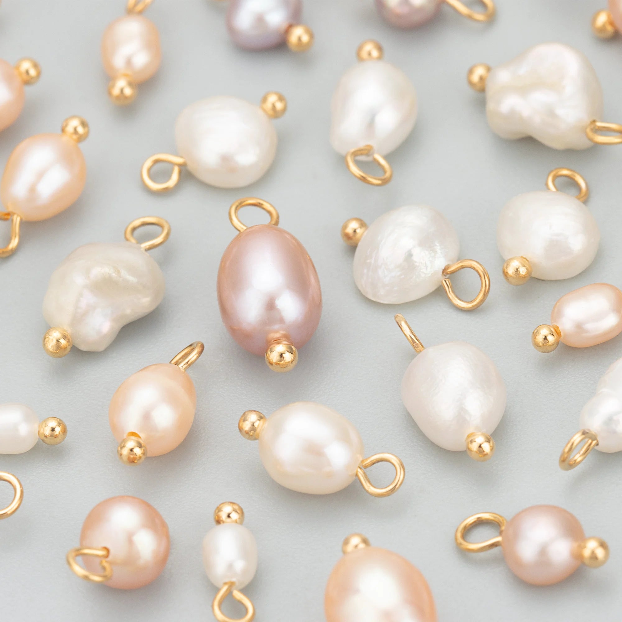 MD93 10pcs/lot Natural Pearljewelry Accessories18k Gold Platedcopperhand Madecharmsdiy Pendantsmaking Findings