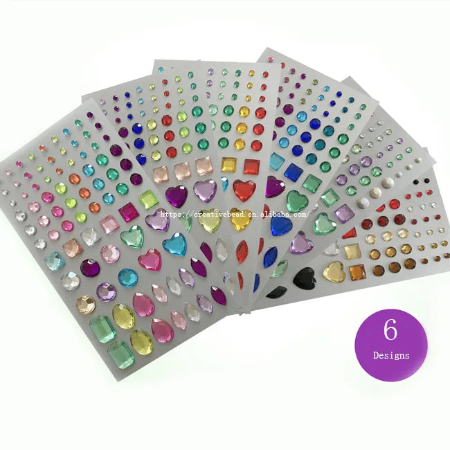 Self-Adhesive Rhinestone Sticker Bling Craft Jewels Crystal Gem Stickers Craft Toys DIY Birthday for Kids Creativebead CBJZX-808