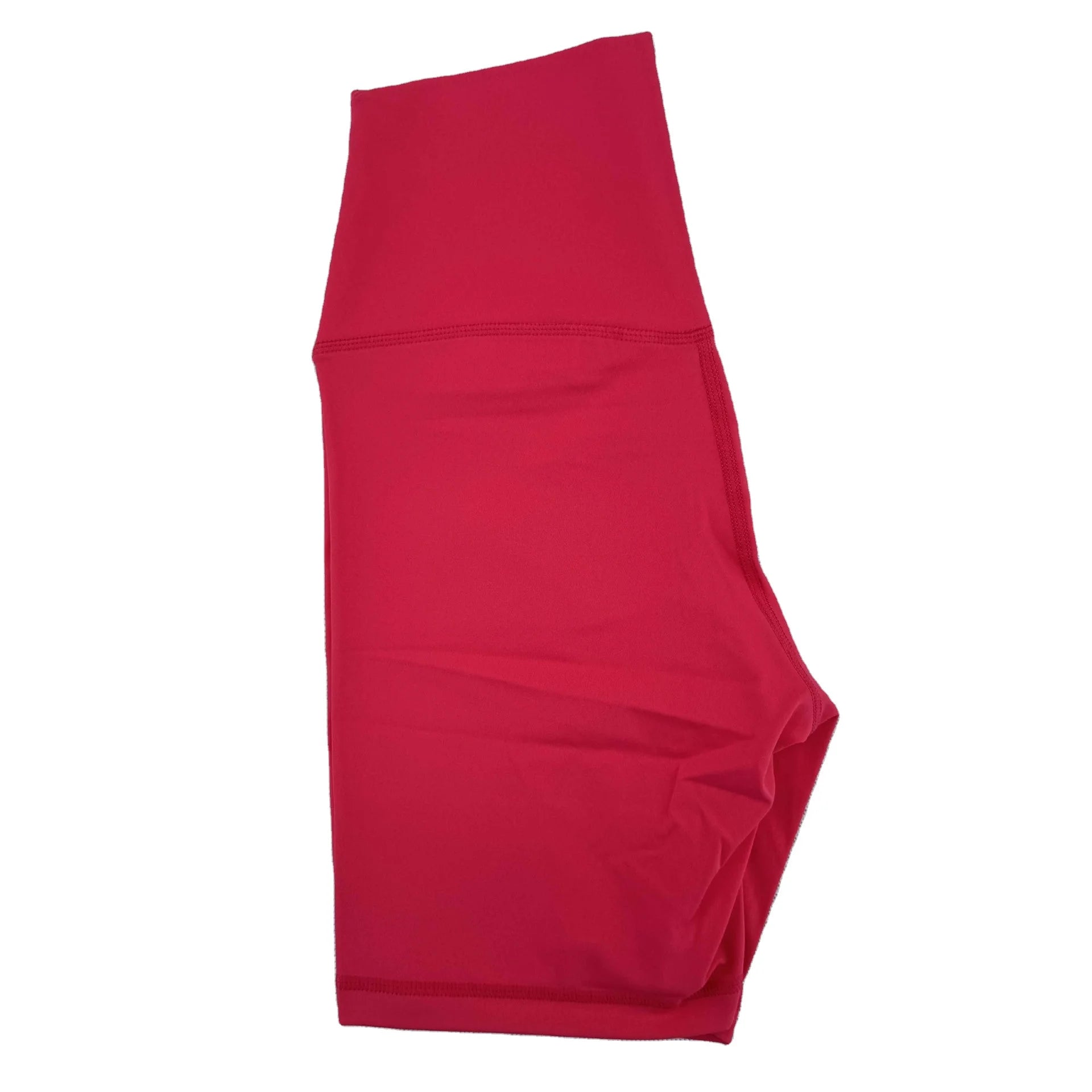 Peach Red Women's Solid Nylon Gym Shorts High Elastic 4-Inch Inseam 4-Way Stretch Breathable for Fitness Yoga Running Summer