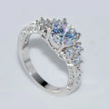SC Exquisite Fashion Silver Color Engagement Rings Women Anniversary Bridal Wedding Jewelry Shiny White Zircon Diamond Ring