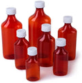 4oz Rx Bottle PET Amber Container Cough Syrup Bottle Medicine Liquid Oral Plastic Bottles for Capsules