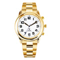 Men's English/French/German/Spanish Talking Atomic Watch With Jumbo Numbers for Bind SeniorsVisually Impairedor Elderly