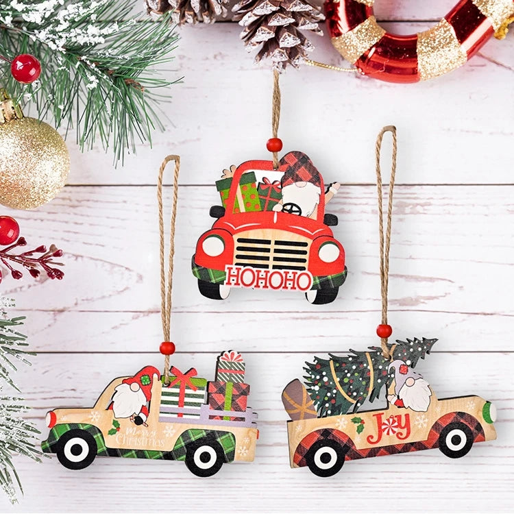 Factory Price Merry Christmas Tree Wooden Hanging Ornament Decoration New Year Wedding Garland New Year Xmas Decor for Home