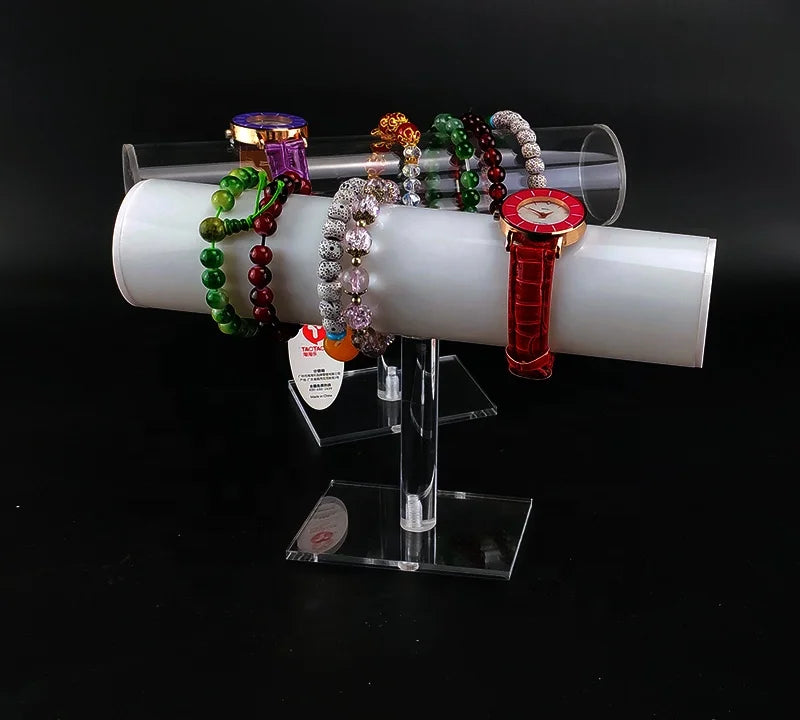 ClearJewelry Organizer Eco-Friendly Acrylic Scrunchie Holder Stand for Girls Bracelet Display Organizers Hair Scrunchy Cylinder