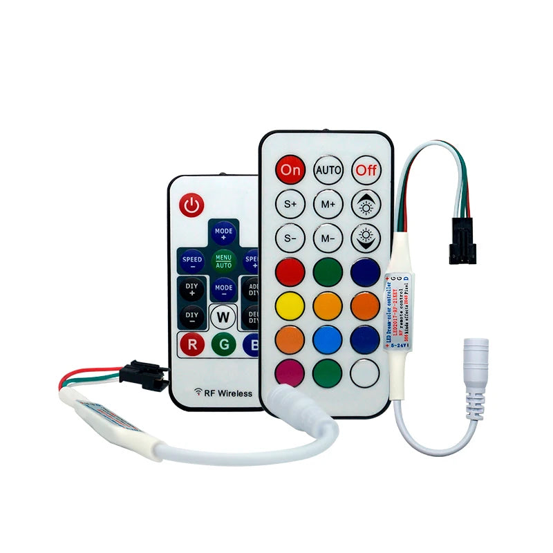 Mini 14-Keys RF Remote LED Pixel Strip Controller DKY DC5-24V LED Pixel SPI Controller WS2811 Ucs1903 WS2811 16703IC Dimmers