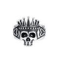 925 Sterling Silver Skull Crown Ring Men and Women Opening Adjustable Retro Punk Hip-hop Rock Goth Ring Jewelry