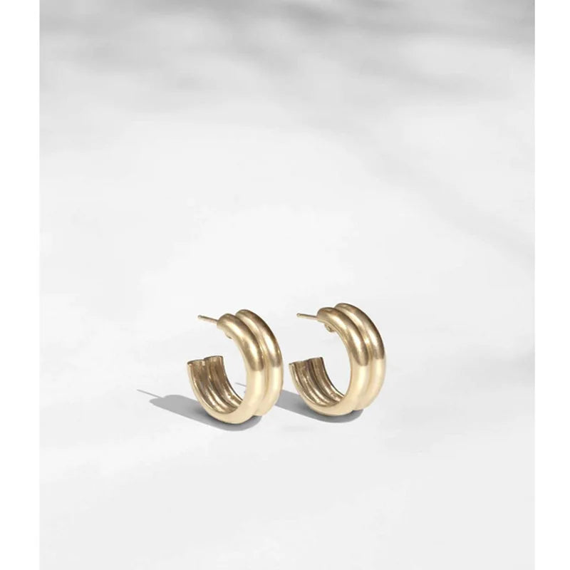 JOOLIM High End 18K Gold Plated Hoop Earrings Stainless Steel Earrings Wholesale
