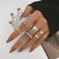 European American Simple Elegant Knuckle Ring Set Temperament Silver Butterfly Pearl Mid Rings Set for Women