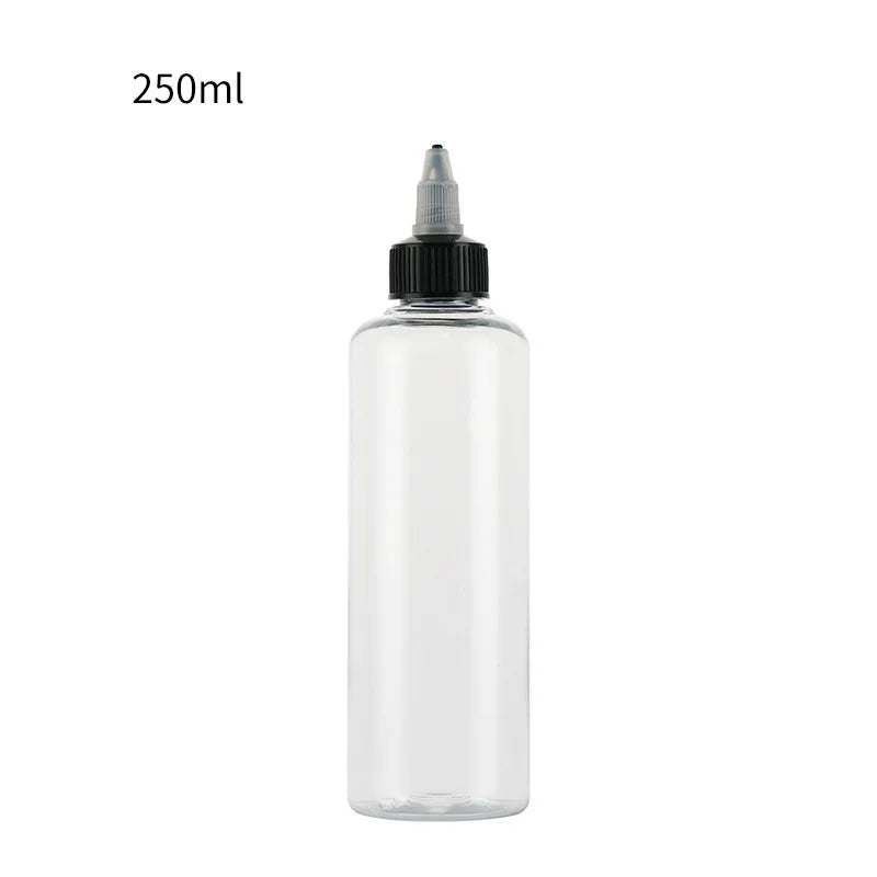 PET Empty Squeeze Tattoo Ink Plastic Bottle 30ml 60ml 100ml 120ml Capacities with Nozzle Twist Cap for Lotion Use MOQ 100pcs