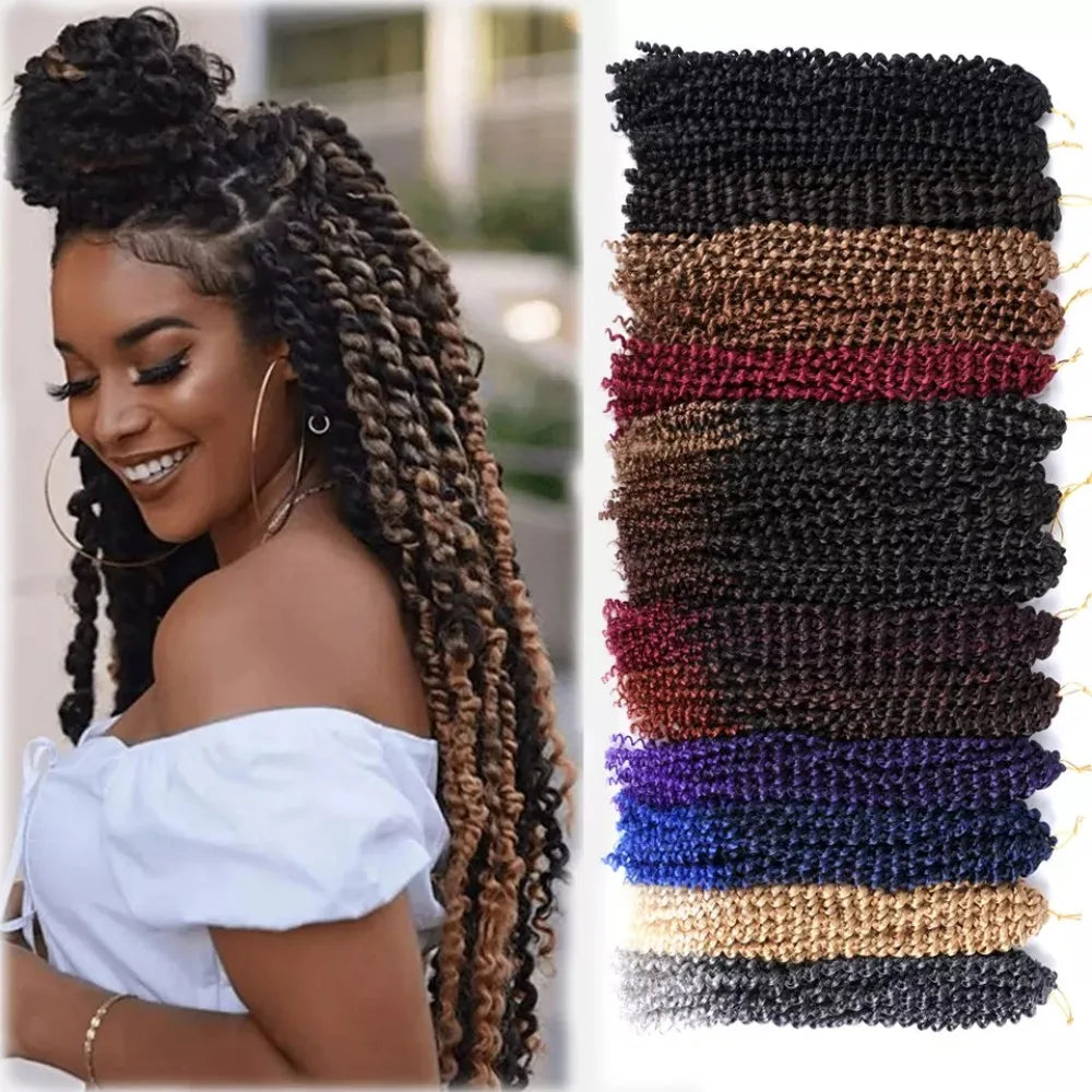 18inch 22 Strands/Pack Passion Twist Braiding Hair for Black Women Passion Twist Hair Water Wave Crochet Hair