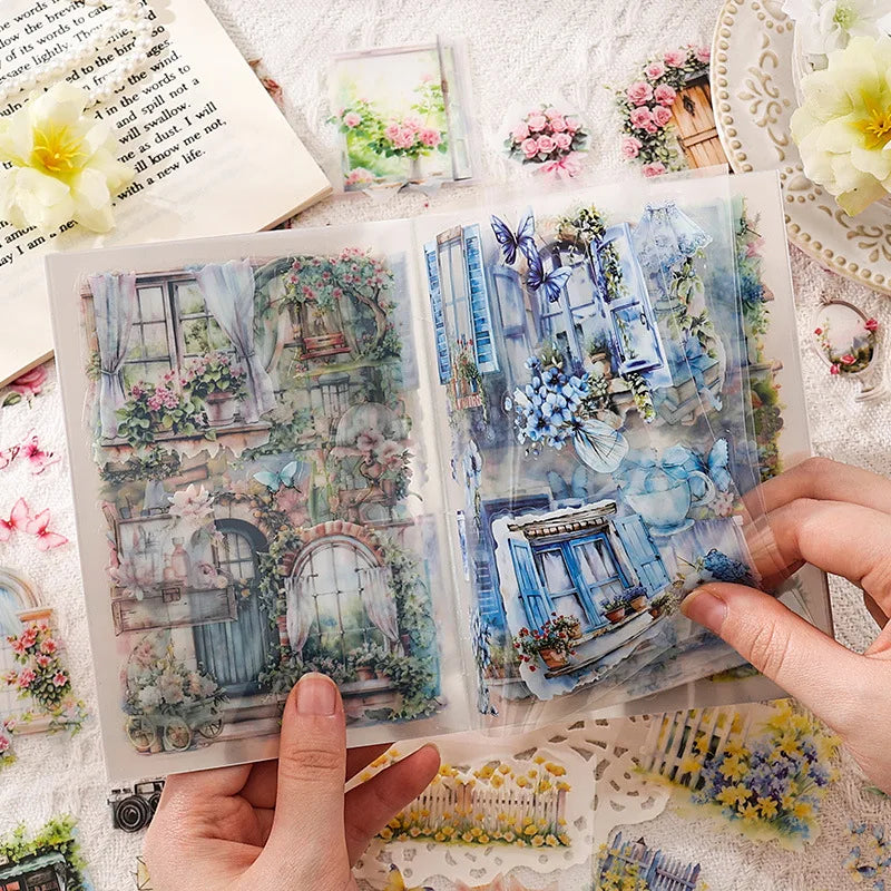 20pcs/pack Glazed Washlet Stickers Handbook Stickers a Whole Book Vintage PET Handbook Stickers Book