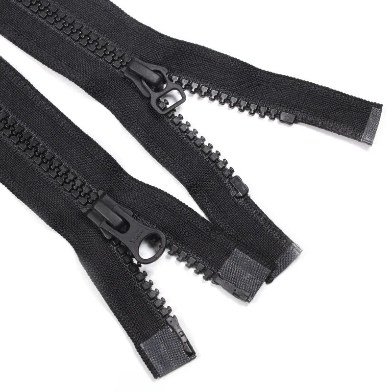 Factory Direct Customized logo #3 #5 #8 Black Plastic Resin Two-way Separator Zipper for Dresses Skirts Apparel Manufacturing