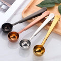 Gadgets Tools Multifunctional Stainless Steel Tea Measuring Scoop With Bag Coffee Clip Bean Sealing Coffee Spoon