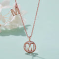 Letters Series Hollow Letter M VVS S925 Silver Rose Gold Plated for Women Fashion Jewelry Gift Moissanite Necklace