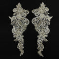 High Quality Fashion Handmade Dress Sew-on Diamond Beaded Lace Crystal 3D Rhinestone Applique Wholesale Patches Clothing Fabric