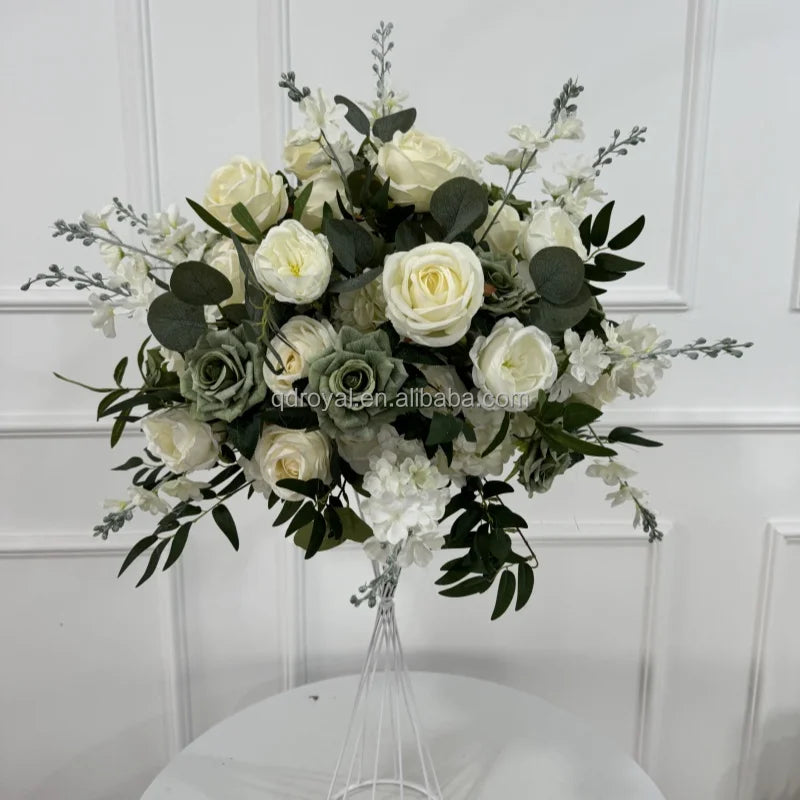 Large Artificial Wedding Flower Ball Centerpiece Pink White Red Rose Arrangement for Mother's Day Table Decoration for Weddings