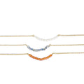 EManco Crystal Beads Necklace Minimalist Jewelry 14k Gold Plated Stainless Steel for Women Grey Blue Crystal Choker Kid Chain