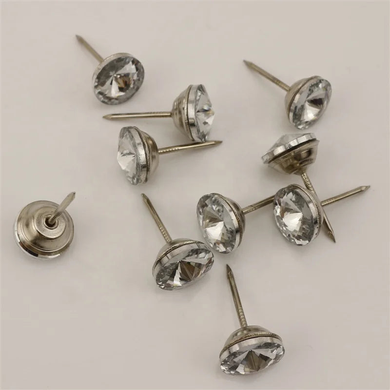 Clear Faceted Crystal Glass Button Heart Shape 18mm Green Phantom Crystal for Upholstery Sofa Furniture Satellite Surface Back