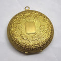 51mm Flower Photo Locket Round Brass Filigree Necklace Pendant