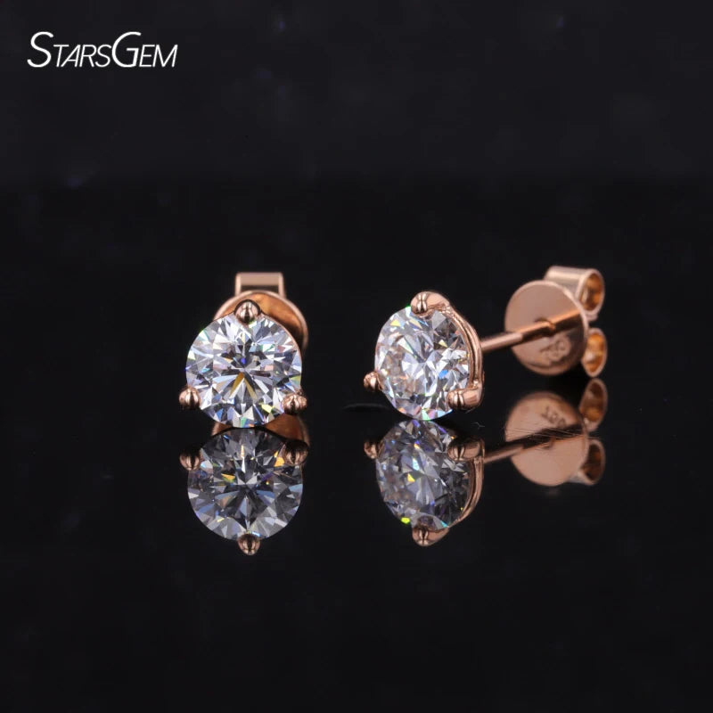 Starsgem  Fine Jewelry 18K Gold Lab Grown Diamond Stud Earrings