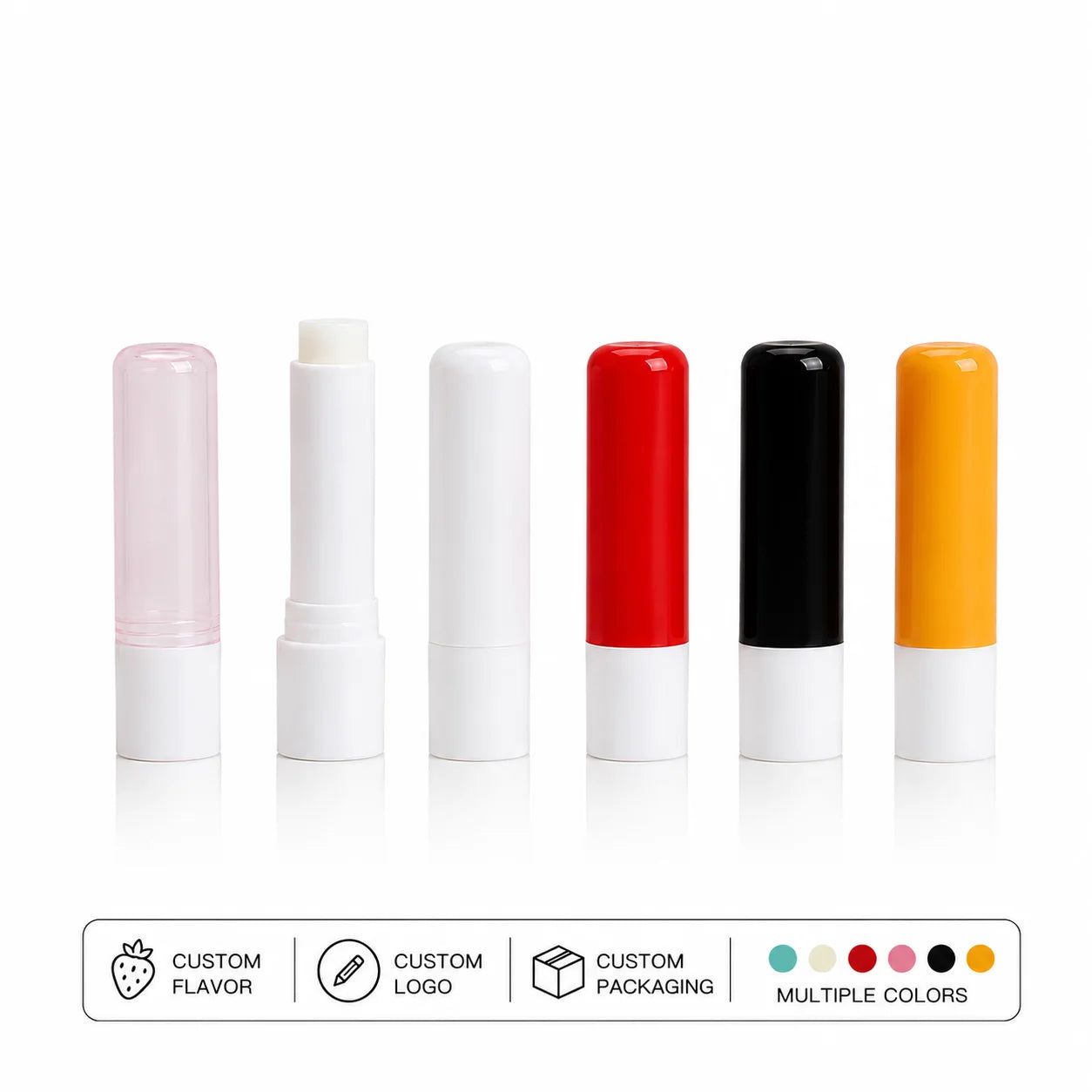 Stockings Waterproof Natural Ingredients Vegan Pink Sunscreen Lip Balm Tubes Honey Fruit Flavored SPF Beeswax Lip Balm Package