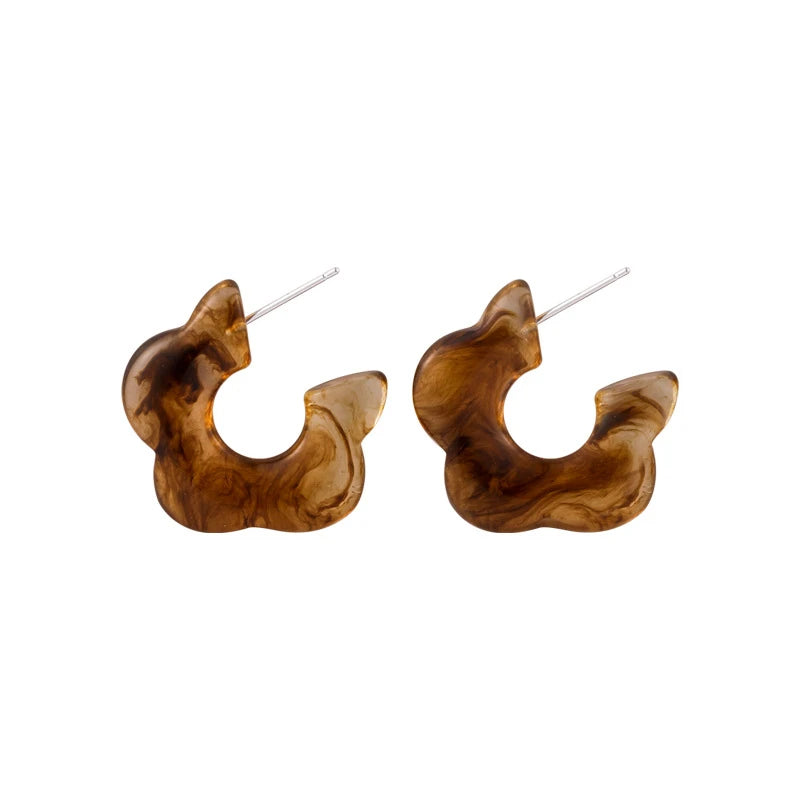 Acrylic Acetate Earrings Testudinarious Flower Stud Earrings Women