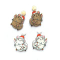 2025 Creative Christmas Ribbon Lights Naughty Cat Design Fashion Women's Jewelry Cartoon Pendant Acrylic Earrings