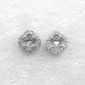 Sterling Silver 4mm/5mm Semi Mount Stud Earrings Empty Frame Support Blank Setting S925 Base Without Center Stone for DIY Inlay
